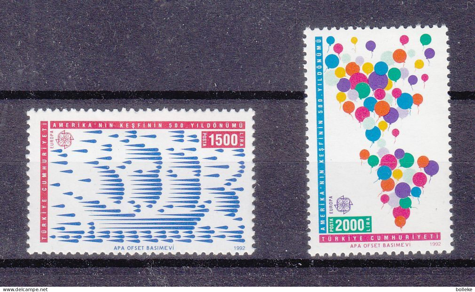 Turquie - Yvert 2695 / 6 ** - Europa 92 - Valeur 6,00 Euros - - Unused Stamps