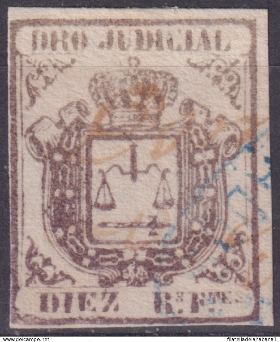 DER-170 CUBA SPAIN ANTILLES LG-2181 10r BROWN REVENUE DERECHO JUDICIAL FORGERY.  - Vorphilatelie