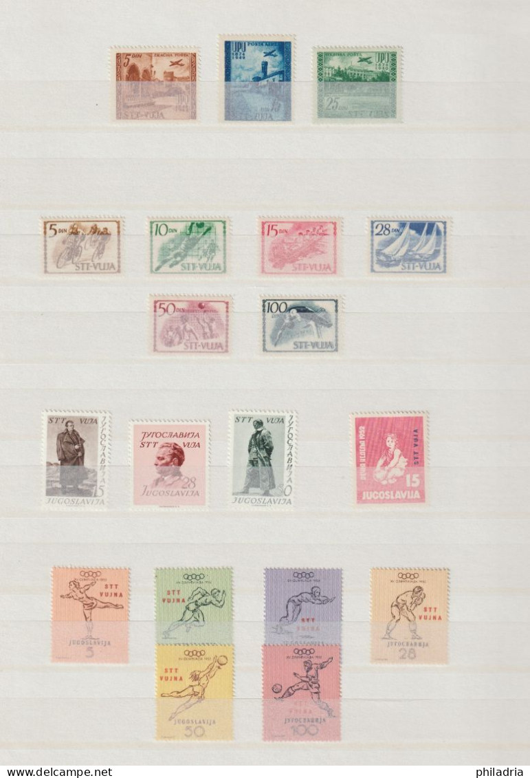 Triest B / VUJA, 1948/54, Complete MNH Collection, Very Good, Far Above Average Quality, Including Tax, Red Cross Stamps - Ungebraucht