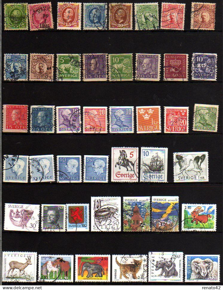 BON LOT De 82 TIMBRES OBLITERES SUEDE - Sammlungen