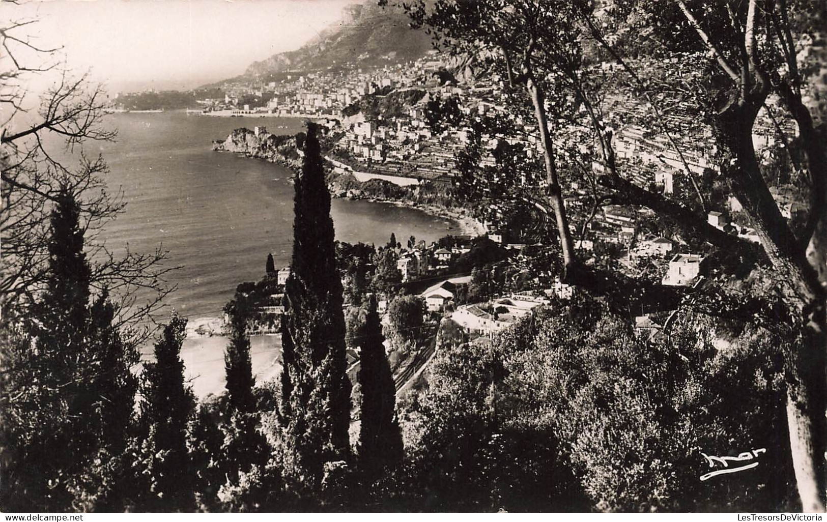 MONACO - La Côte D'Azur - La Principauté De Monaco - Principauté Vue De Roquebrune - Carte Postale - Panoramische Zichten, Meerdere Zichten