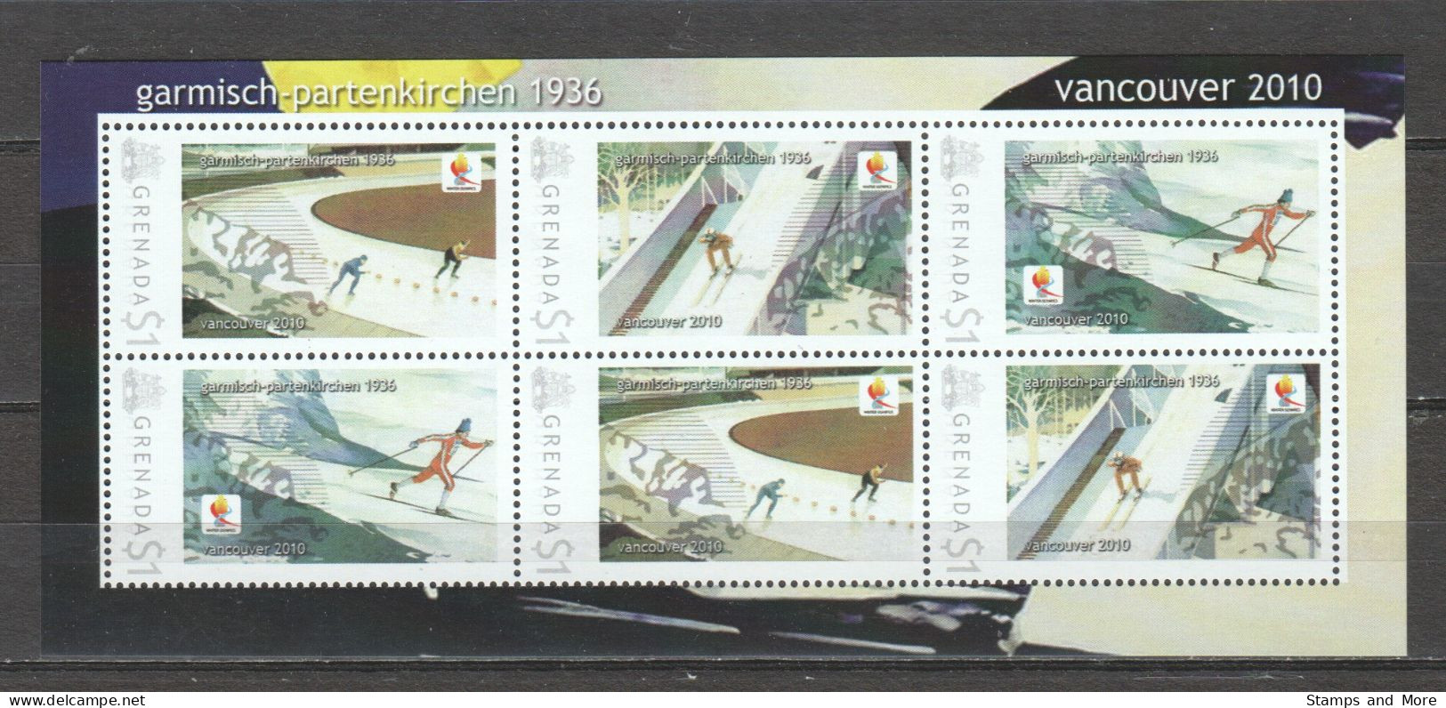 Grenada - Limited Edition Sheet 04 MNH - WINTER OLYMPICS VANCOUVER 2010 - GARMISCH-PARTENKIRCHEN 1936 - Winter 2010: Vancouver