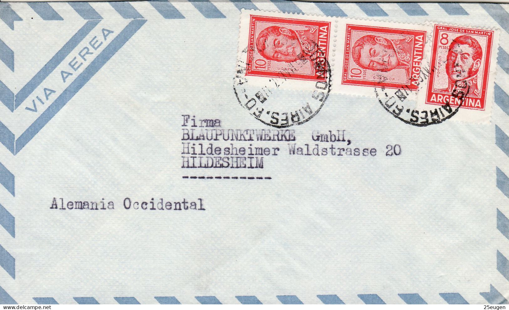 ARGENTINA 1967  AIRMAIL LETTER SENT FROM BUENOS AIRES TO HILDESHEIM - Brieven En Documenten