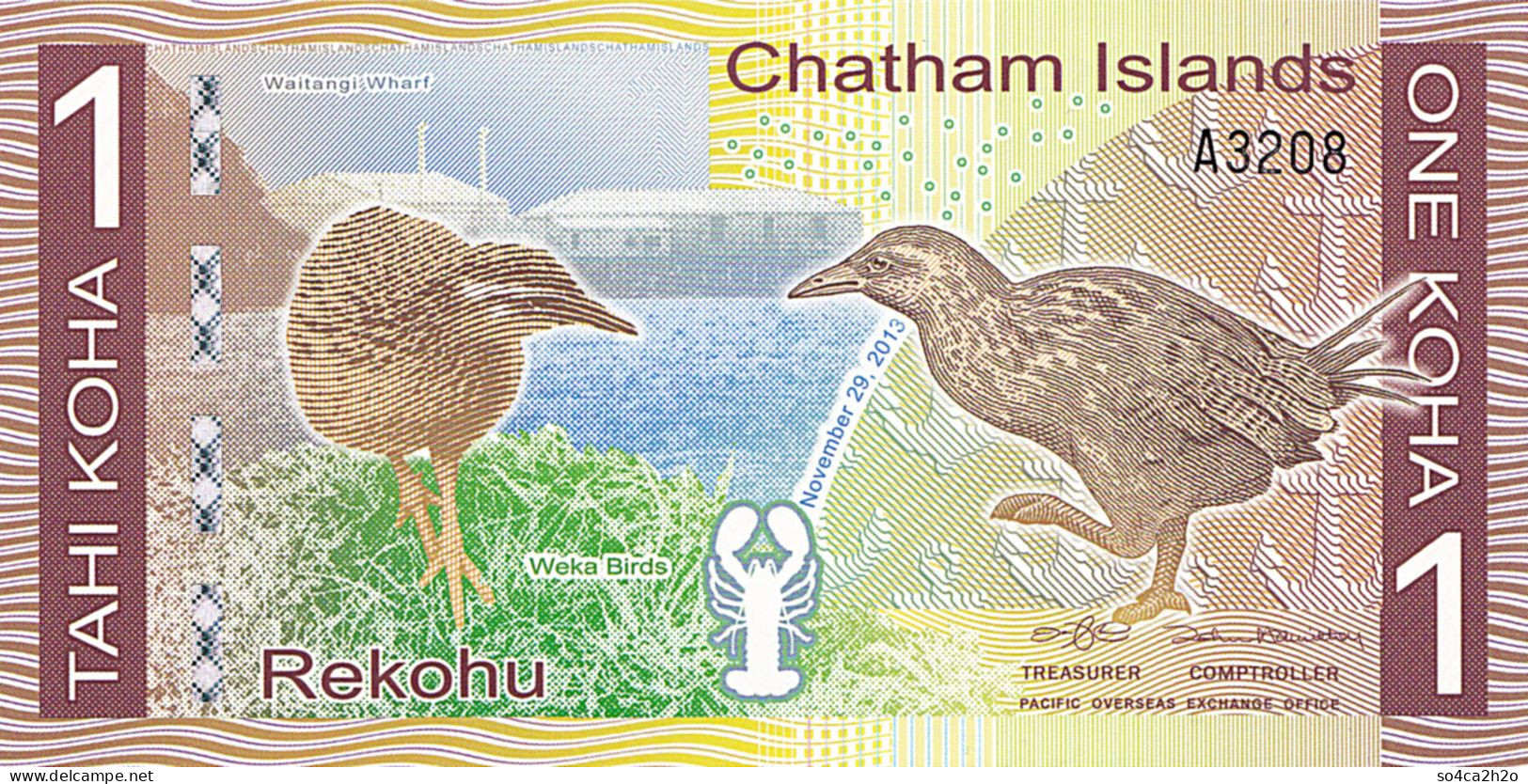 Chatham Islands  1 Koha 29 Novembre 2013 UNC Polymer Emission Privée - Specimen