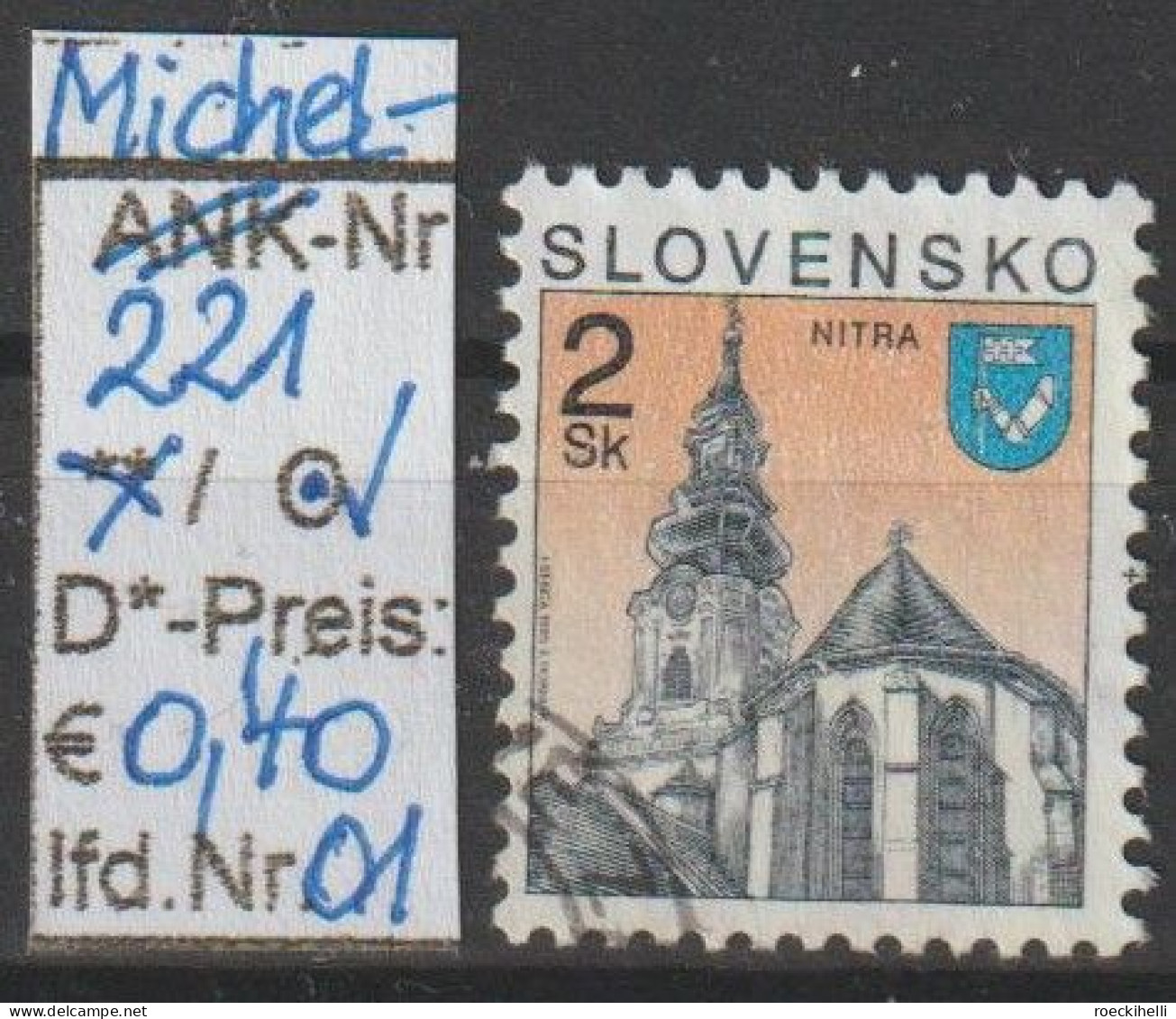 1995 - SLOWAKEI - FM/DM "Städte - Nitra" 2 Sk Mehrf. - O  Gestempelt - S.Scan (221o 01-03 Slowakei) - Gebraucht