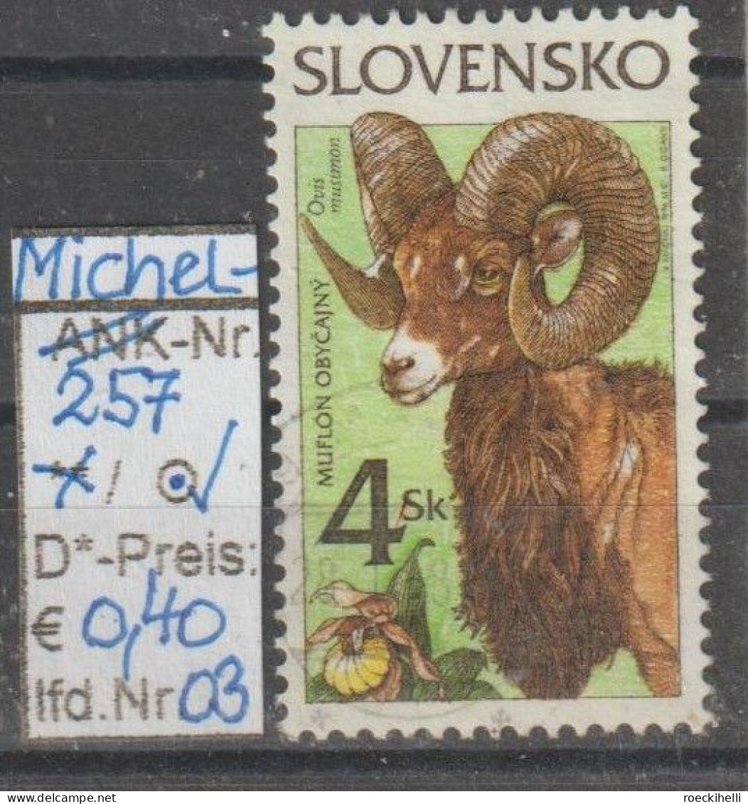 1996 - SLOWAKEI - FM/DM "Naturschutz - Europ. Mufflon" 4 Sk Mehrf. - O  Gestempelt - S.Scan (257o 01-03 Slowakei) - Gebraucht