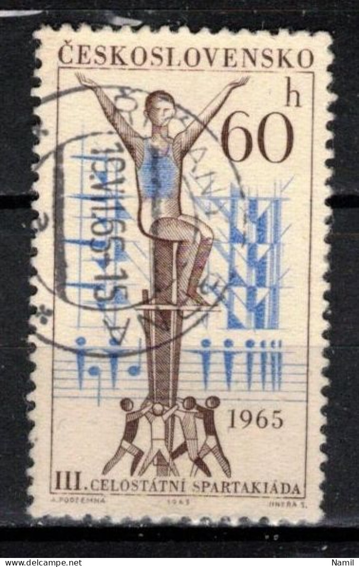 Tchécoslovaquie 1965 Mi 1539 (Yv 1405), Obliteré Varieté Position 29/2 - Variedades Y Curiosidades