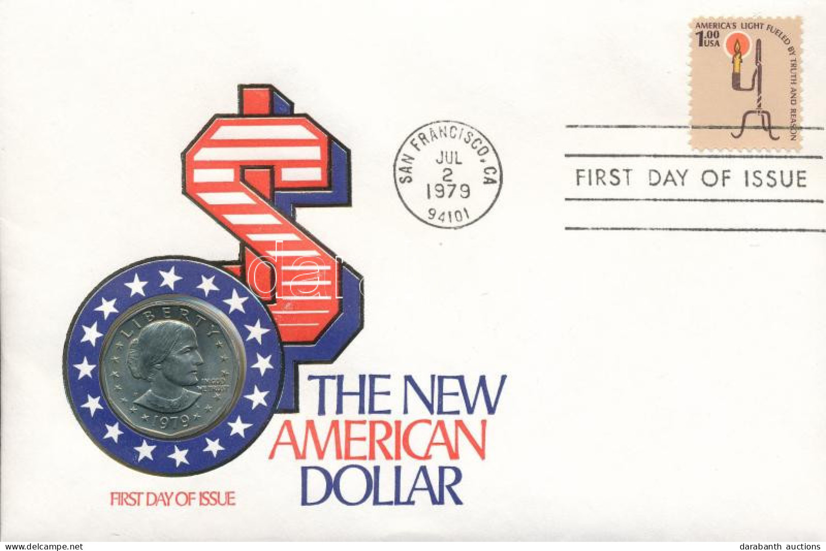 Amerikai Egyesült Államok 1979P 1D Cu-Ni "Susan B. Anthony" Boríték Első Napi Bélyeggel és Bélyegzéssel T:UNC USA 1979P  - Non Classés