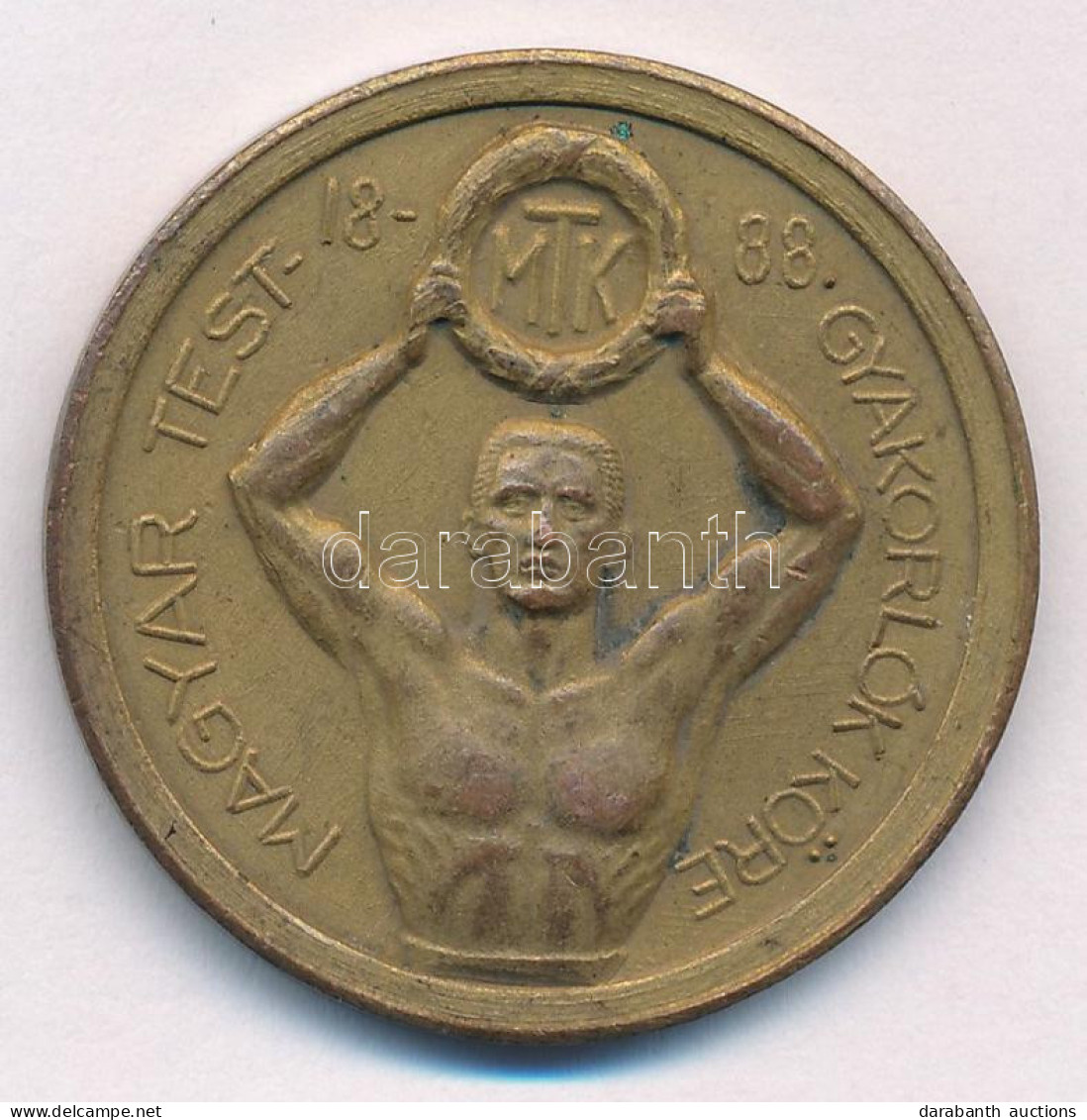 1935. "Magyar Testgyakorlók Köre - MTK / Bátorság, Buzgalom, Barátság" Bronz Díjérem, Hátoldalán "1935" Gravírozással (4 - Ohne Zuordnung