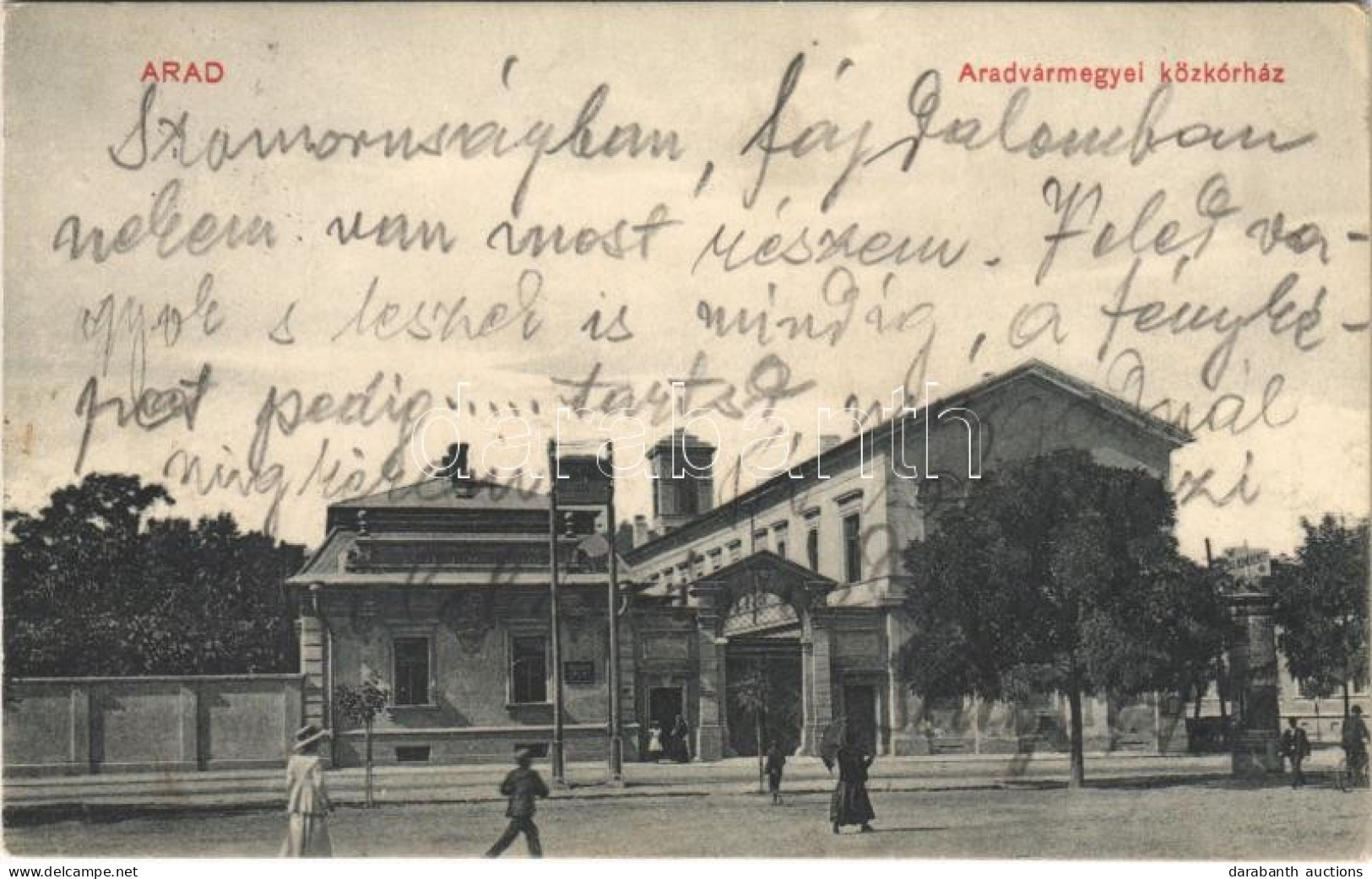 T2/T3 1913 Arad, Arad Vármegyei Kórház. Kerpel Izsó Kiadása / Arad County Hospital - Non Classés