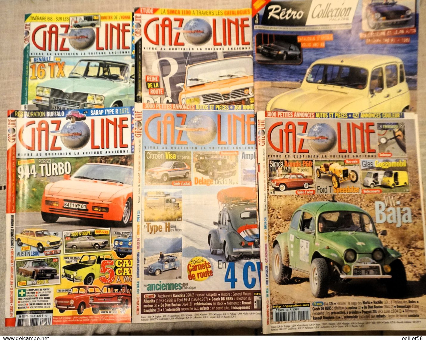 Lot De 5 Magazines "GAZOLINE" + 1 "RETRO COLLECTION" - Wholesale, Bulk Lots