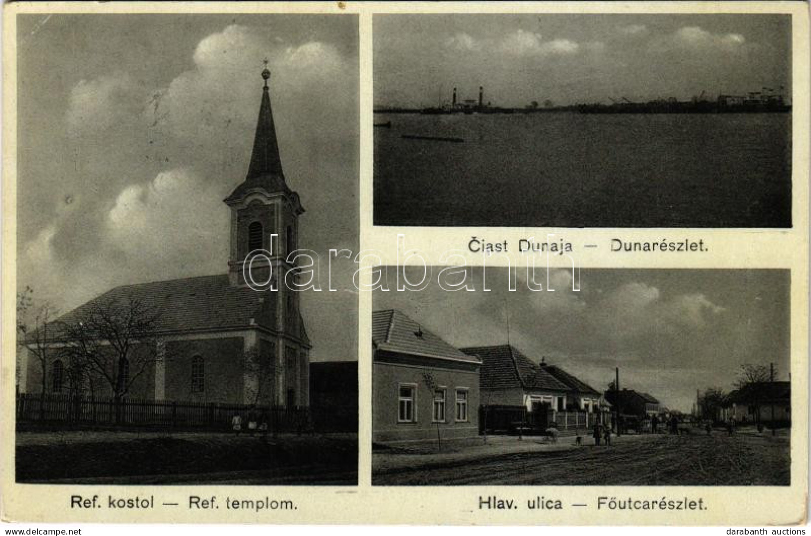 T2/T3 1941 Izsa, Iza (Komárom, Komárno); Ref. Kostol, Ciast Dunaja, Hlav. Ulica / Református Templom, Duna Részlet, Fő U - Non Classés