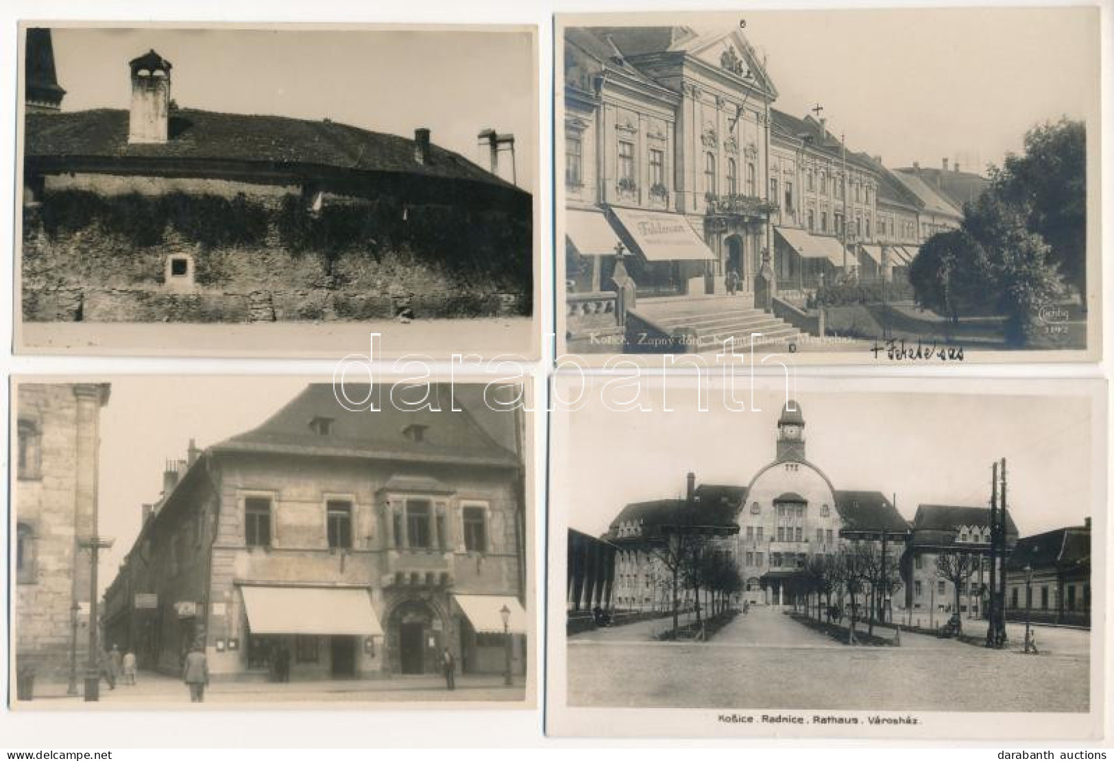 **, * Kassa, Kosice; - 4 Db RÉGI Város Képeslap és 13 Db Fotó / 4 Pre-1945 Town-view Postcards And 13 Photos - Non Classés