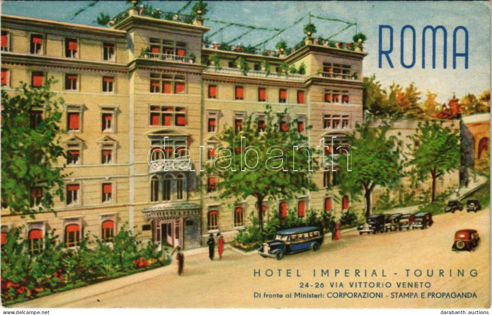 * T2/T3 Roma, Rome; Hotel Imperial Touring, Advertisement Card (non PC) (fa) - Unclassified