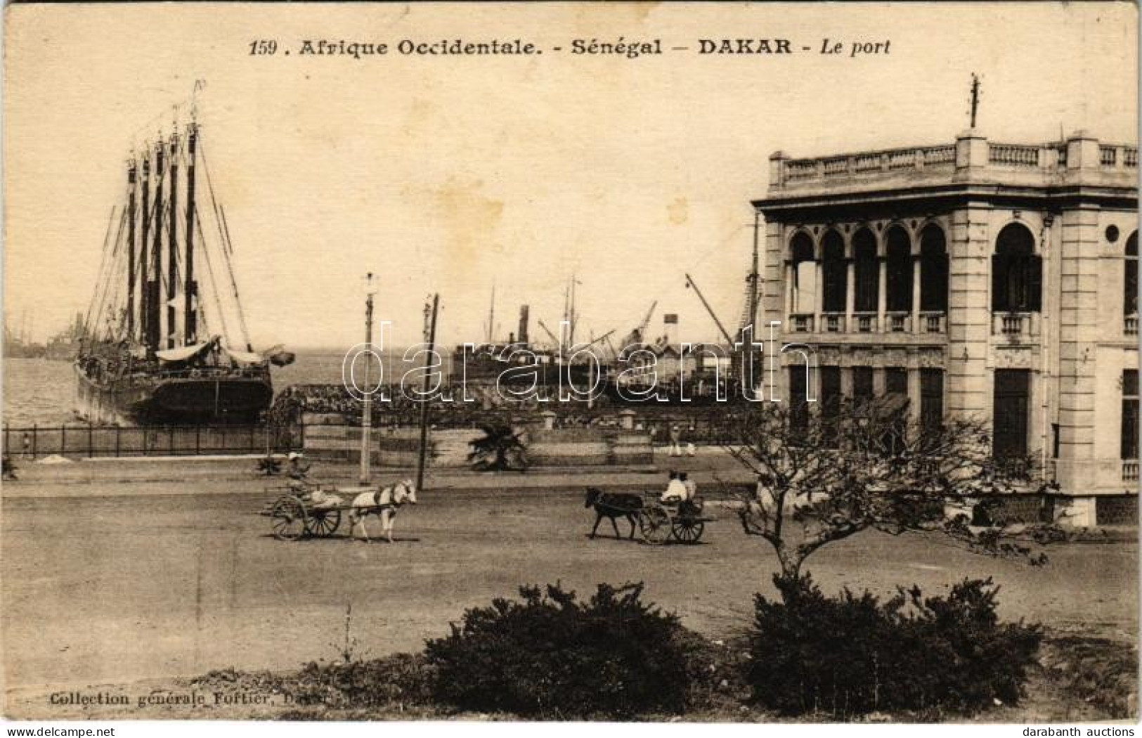 * T2/T3 Dakar, Le Port / Port, Ships, Horse-drawn Carriages (fl) - Unclassified