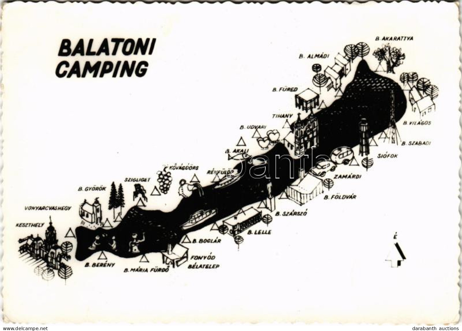** T2/T3 Balatoni Camping Térkép. Képzőművészeti Alap S: Balogh T. István (EK) - Non Classés