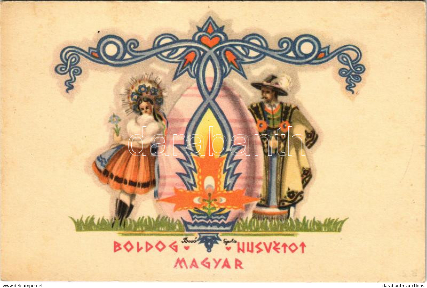 * T2 Boldog Magyar Húsvétot! / Hungarian Easter Irredenta Greeting S: Bozó Gyula - Non Classés