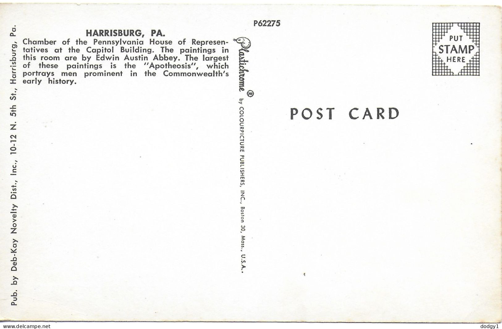 THE CAPITAL BUILDING, HARRISBURG, PENNSYLVANIA, UNITED STATES. UNUSED POSTCARD   Zq6 - Harrisburg