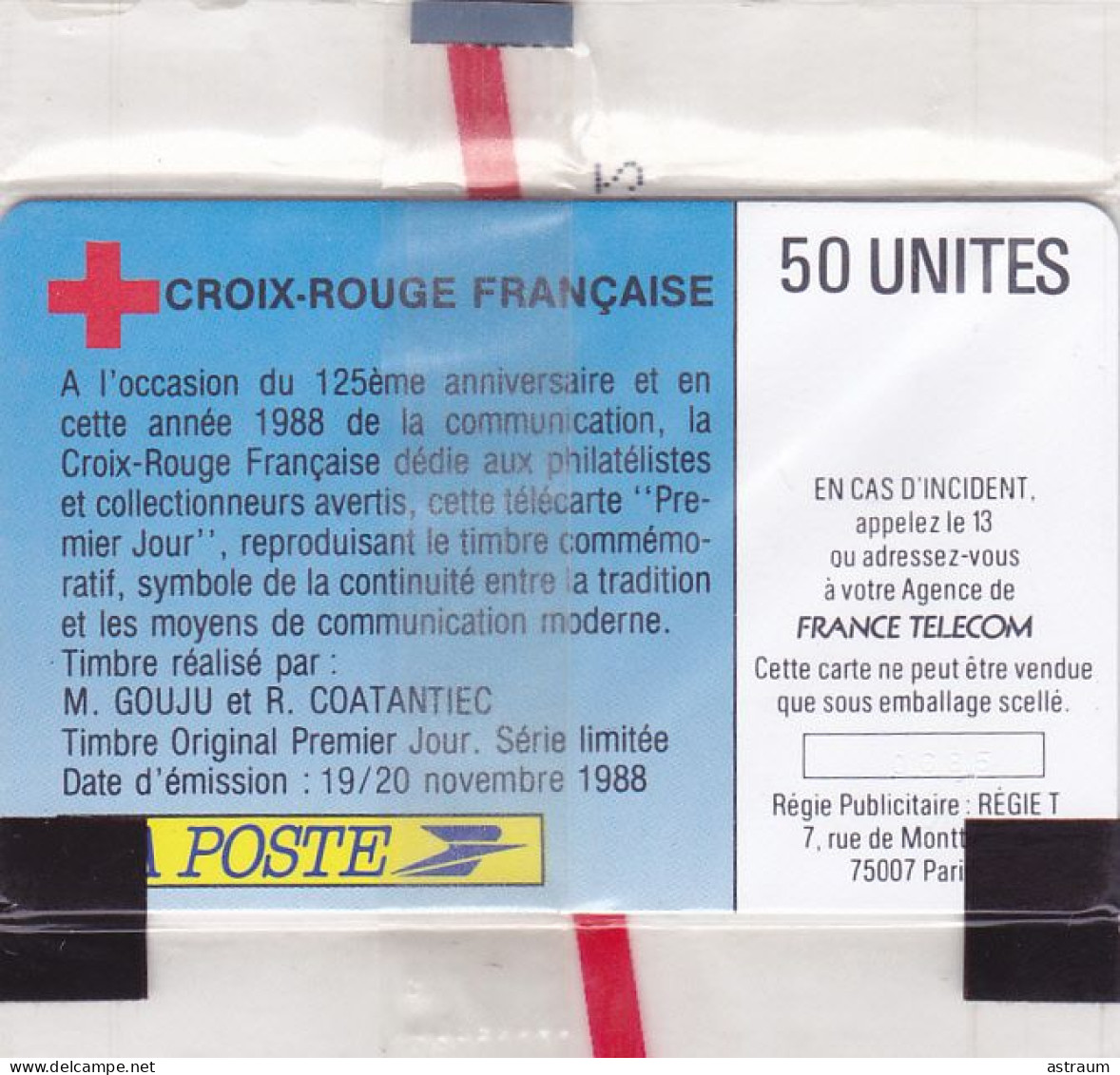 Telecarte Publique F34 NSB - Croix Rouge Francaise - So2 - 10000 Ex - 50 Un - 1988 - 1988