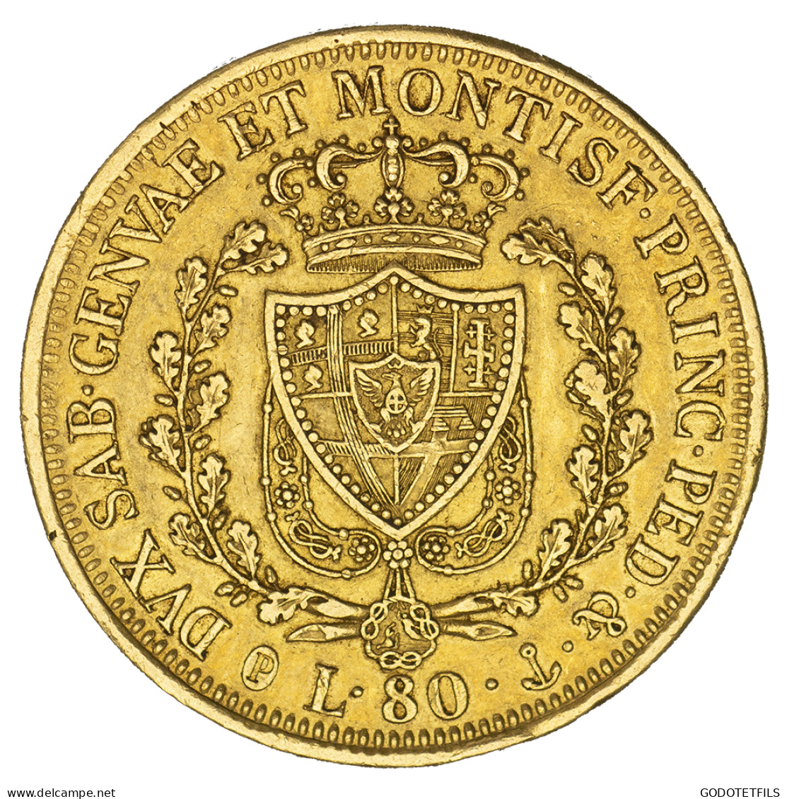 Royaume De Sardaigne-80 Lire Charles Félix 1828 Gênes - Piémont-Sardaigne-Savoie Italienne