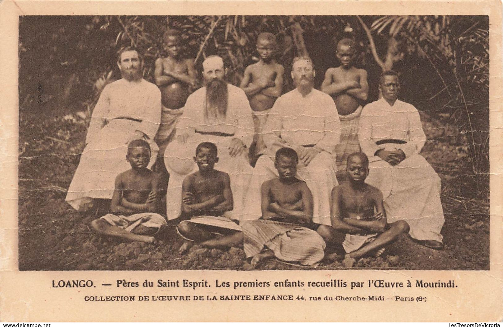 CONGO - Loango - Père Du Saint Esprit - Les Premiers Enfants Receuillis Par L'Oeuvre à Mourindi - Carte Postale Ancienne - Congo Français