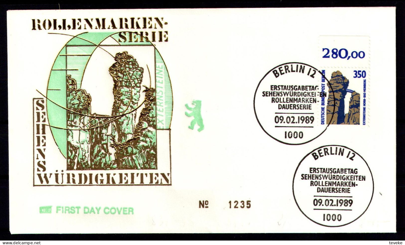 BERLIN 1989 - Michel Nr. 834A/835A FDC - Sehenswürdigkeiten - 1981-1990