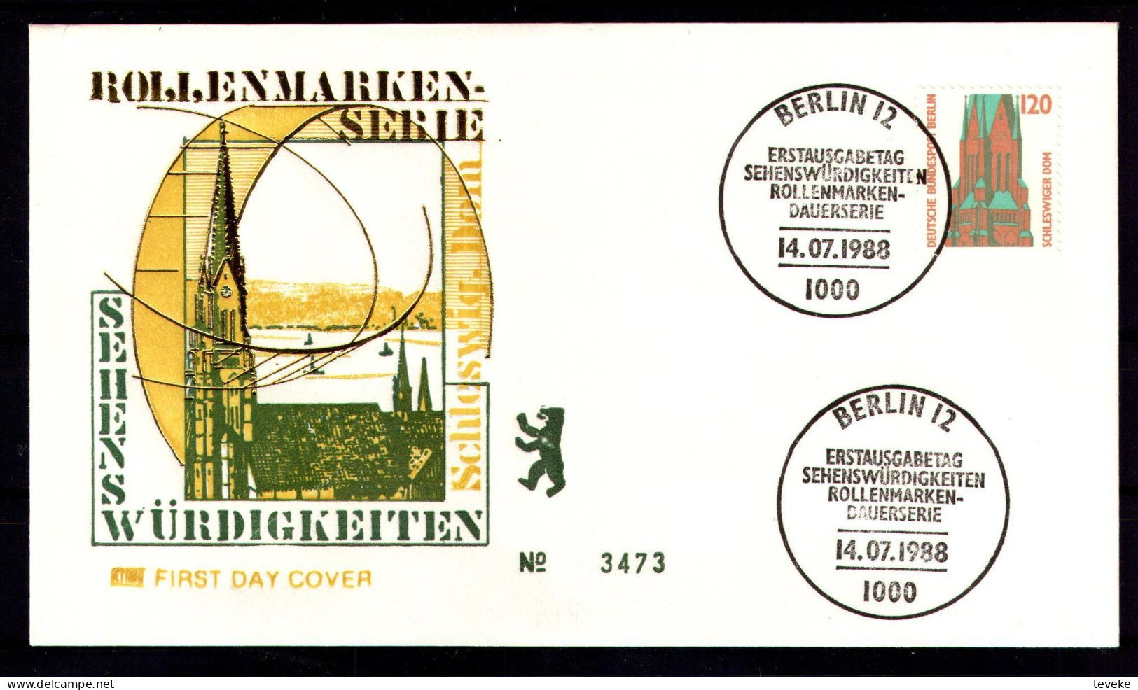 BERLIN 1988 - Michel Nr. 814/815 FDC - Sehenswürtigkeiten  - 1981-1990