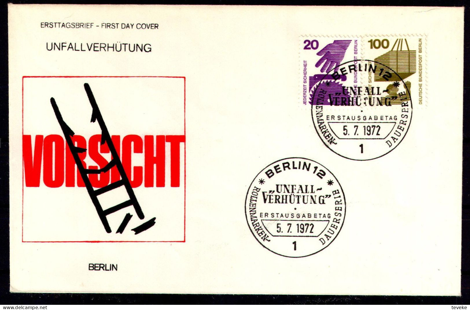 BERLIN 1971 - Michel Nr. 404A+410A FDC - Unfallverhütung - 1971-1980