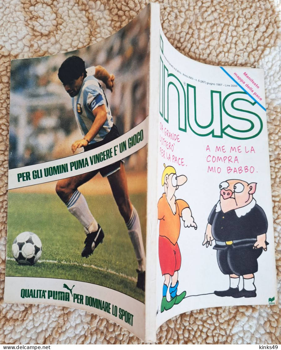 M452> LINUS N° 6 GIUGNO 1987 = Con Diego Armando Maradona Pubblicità PUMA - Premières éditions