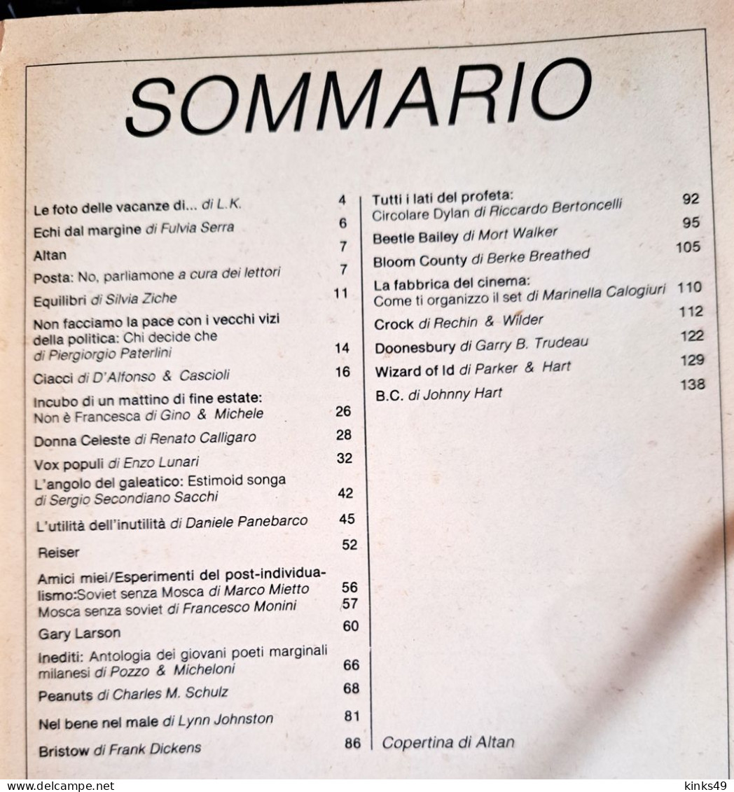M453> LINUS N° 9 SETTEMBRE 1987 = Vedi Foto Del SOMMARIO Per Gli Argomenti - Premières éditions