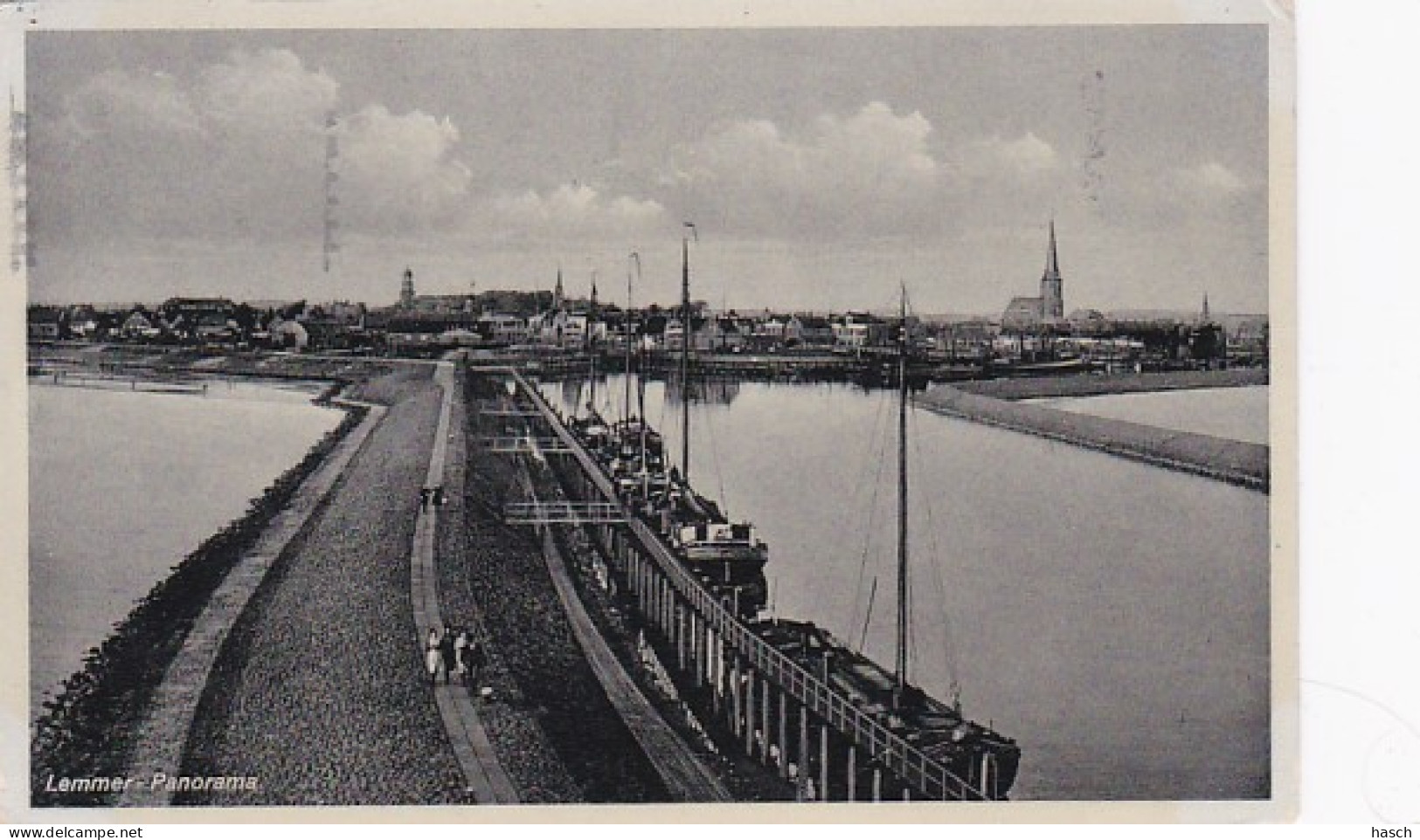 4843484Lemmer, Panorama. 1946. (kleine Vouwen In De Hoeken) - Lemmer