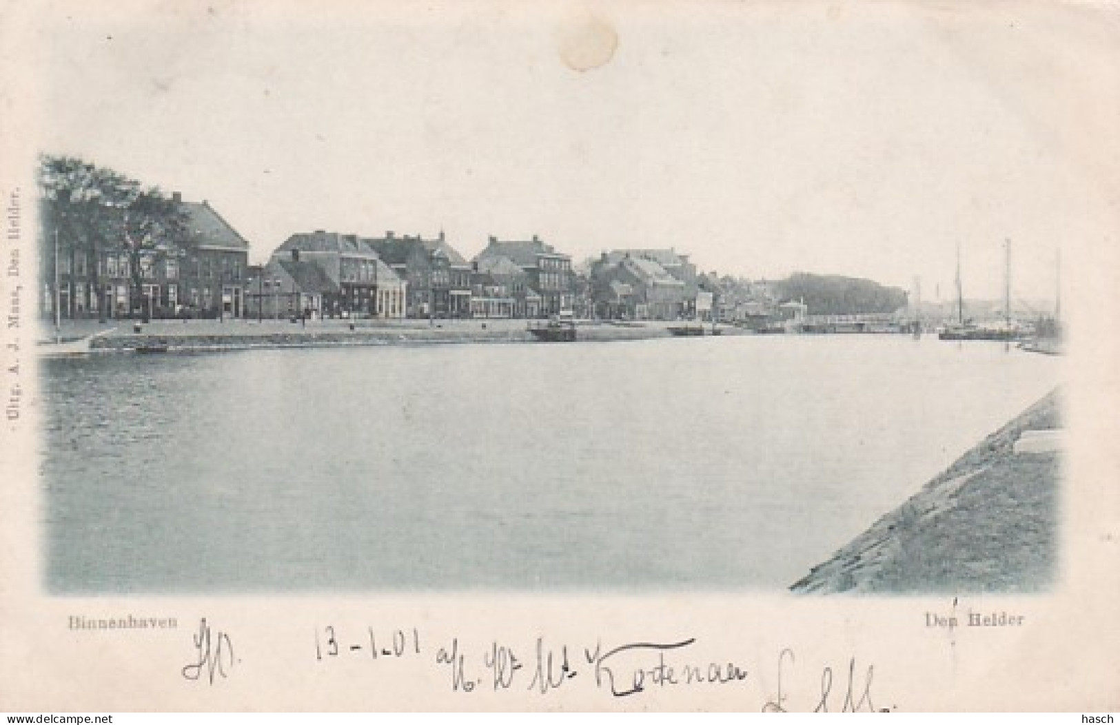 4837121Den Helder, Binnenhaven. 1901. (minuscule Vouwen In De Hoeken) - Den Helder