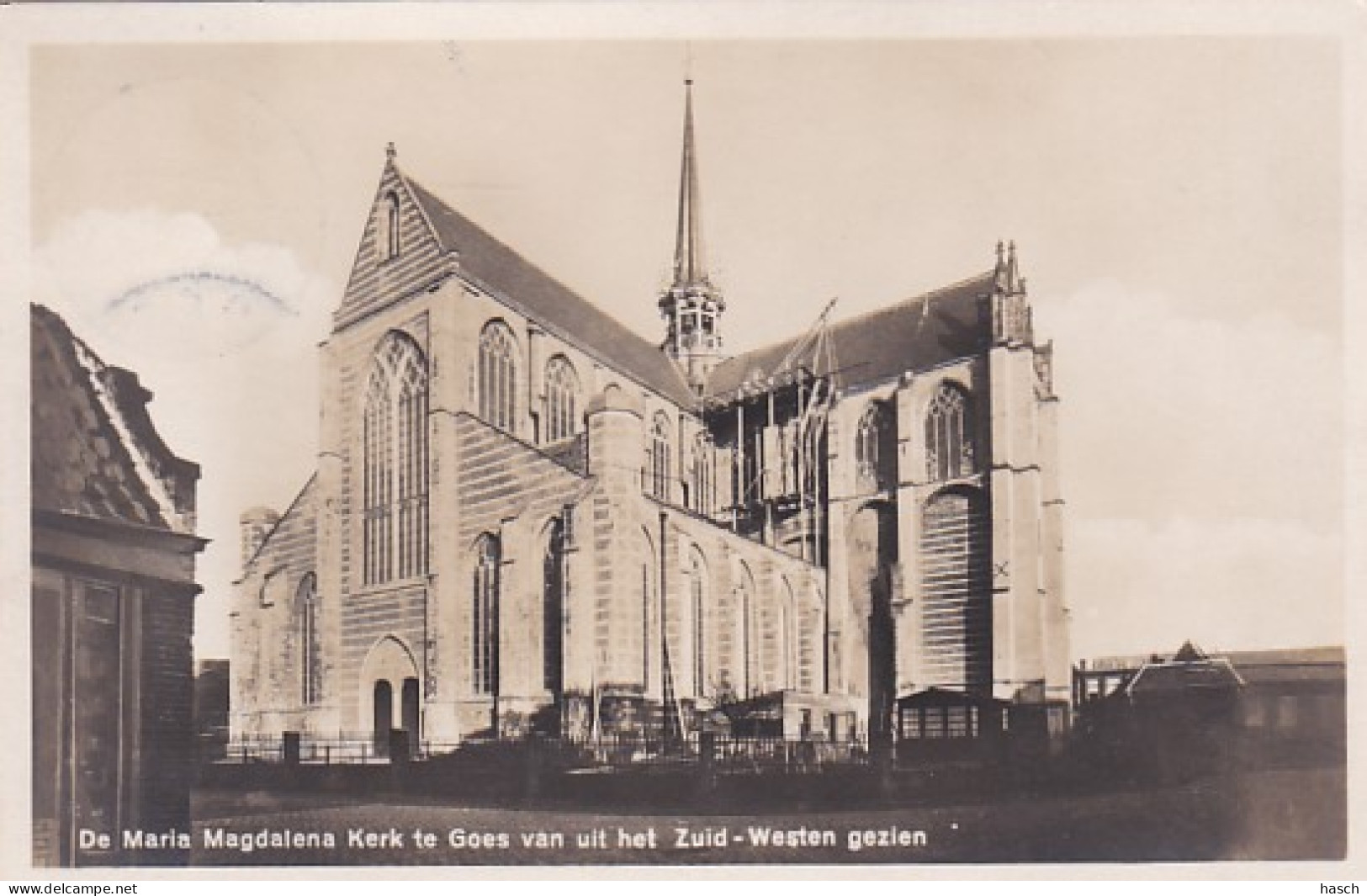 484233Goes, De Maria Magdalena Kerk Van Uit Het Zuid Westen Gezien. 1931.(rechtsboven Een Heel Klein Vouwtje) - Goes