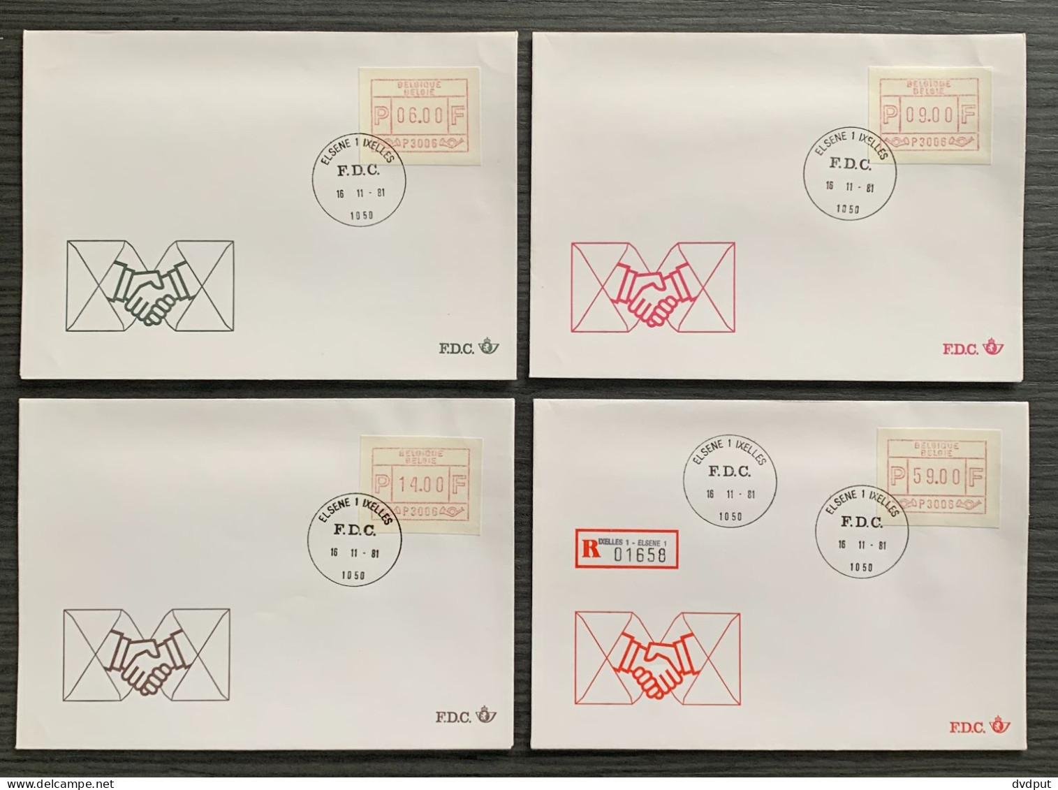 België, 1981, ATM1/6, Volledige Reeks (24st) FDC Omslagen 6-9-14-59, OBP 15€ - Covers & Documents