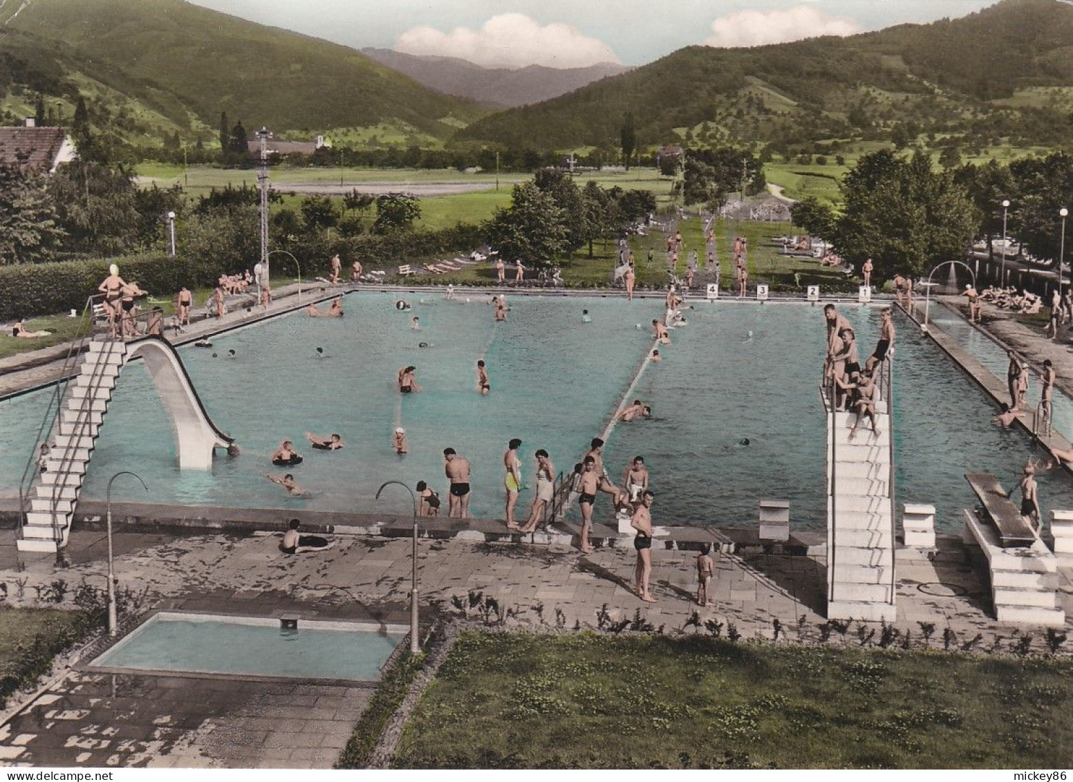 Allemagne --OBERKIRCH  --1969 --Blick Auf Das Schwimmbad (très Animée).....timbre EUROPA...cachet .........à Saisir - Oberkirch