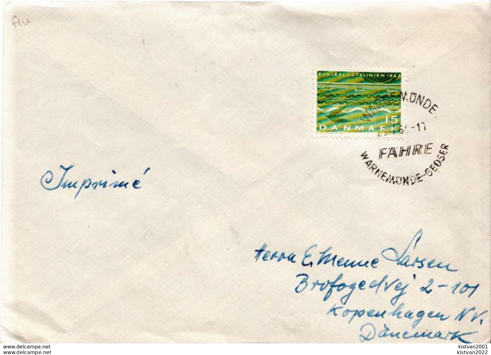 Postal History Cover: Denmark Cover With Warnemünde Gedser Fahre Cancel - Cartas & Documentos