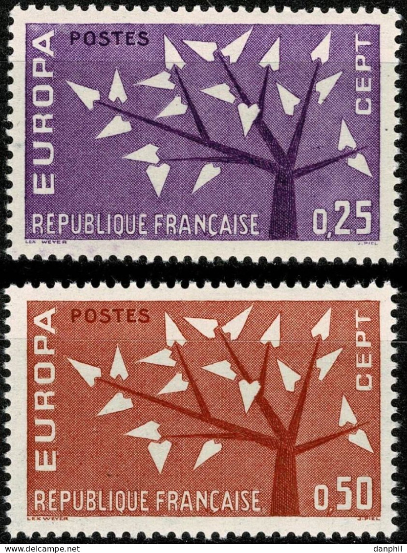 France 1962 Europa CEPT (**) Mi 1411-12- M€1,-; Y&T 1358-59 €0,90 - 1962