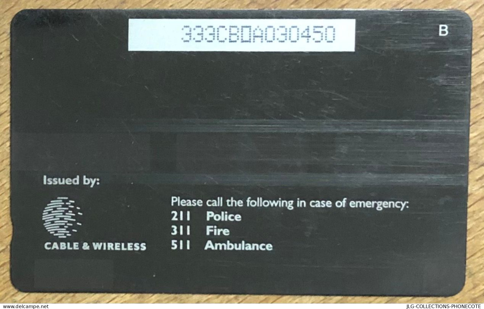 BARBADOS POLICE FIRE AMBULANCE B$ 10 CARIBBEAN CABLE & WIRELESS SCHEDA PREPAID TELECARTE TELEFONKARTE PHONECARD - Barbados