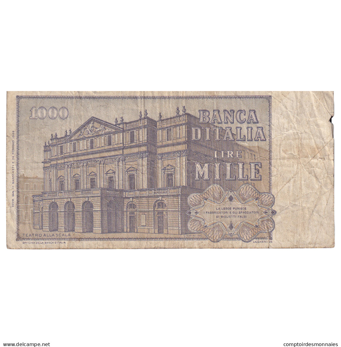 Billet, Italie, 1000 Lire, 1971, 1971-03-11, KM:101b, B - 1.000 Lire