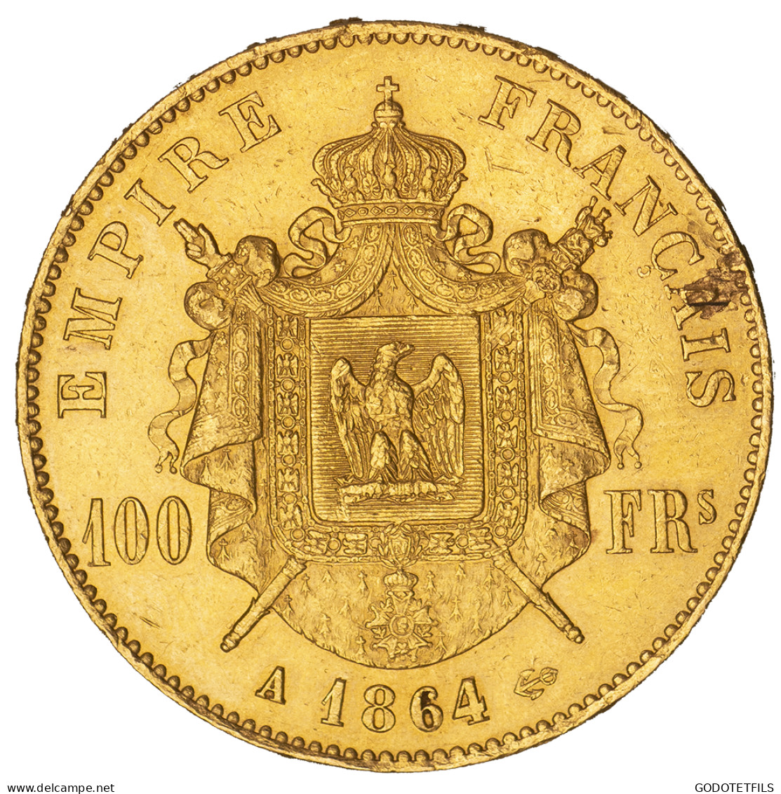Second-Empire- 100 Francs Napoléon III Tête Laurée 1864 Paris - 100 Francs (oro)