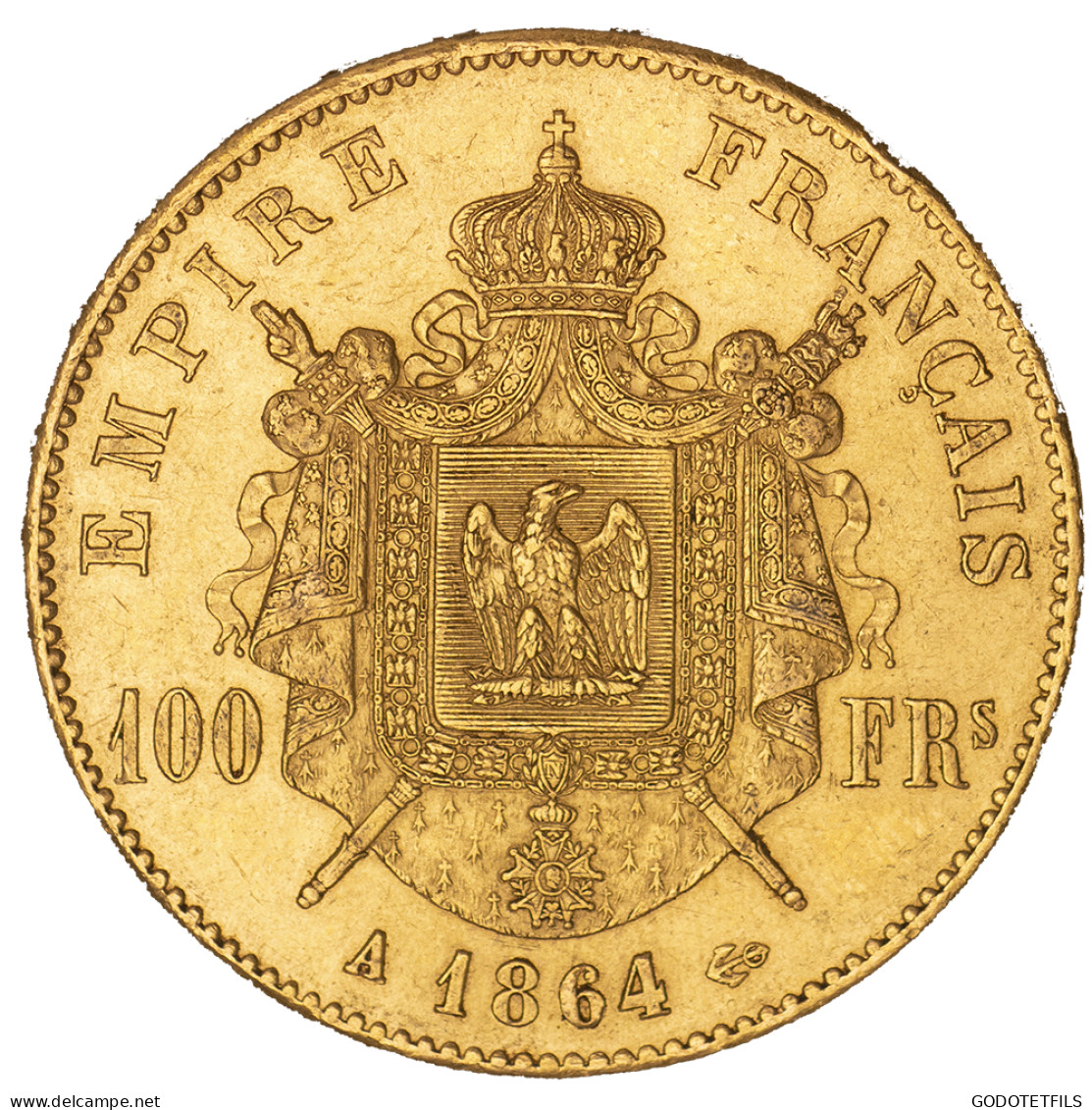 Second-Empire- 100 Francs Napoléon III Tête Laurée 1864 Paris - 100 Francs (oro)