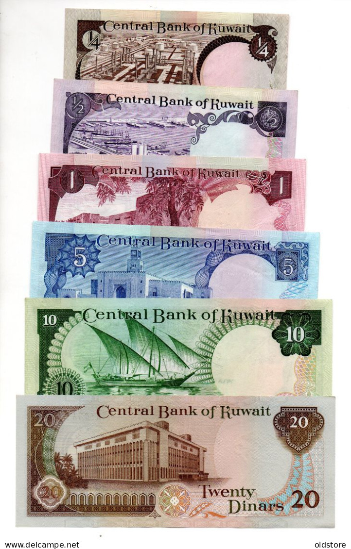 Kuwait Banknote - 3th Issue - Full Set - 1/4 Dinar To 20 Dinars - XF Condition - No2 - Koweït