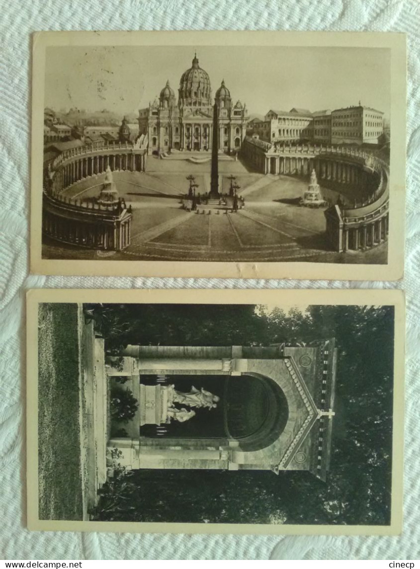 2 CPA VATICAN ROME ITALIE Tàd 1932 1933 Citta Del Vaticano Poste Timbre Ajout Surcharge - Lettres & Documents