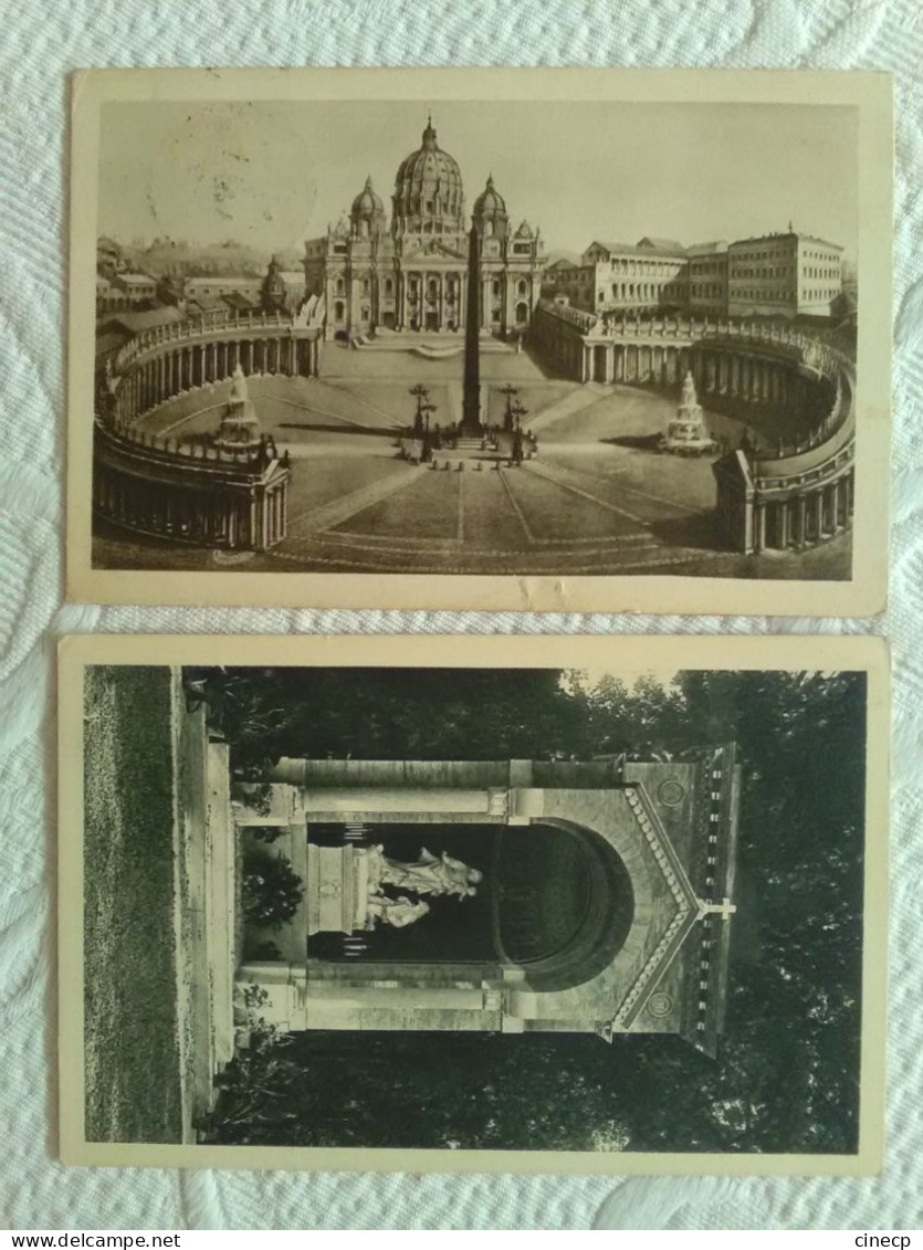 2 CPA VATICAN ROME ITALIE Tàd 1932 1933 Citta Del Vaticano Poste Timbre Ajout Surcharge - Storia Postale