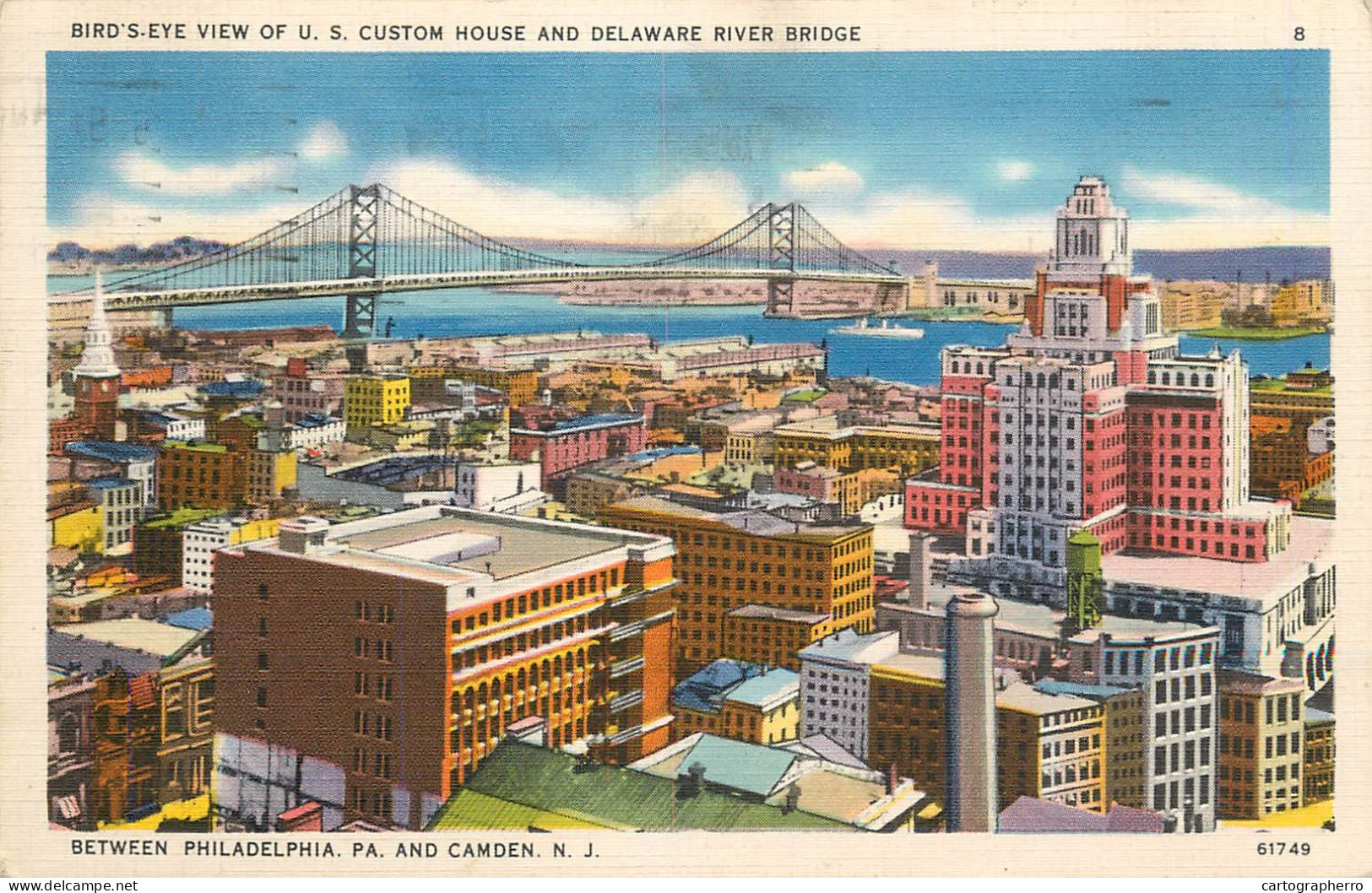 USA Camden NJ US Customs House & Delaware River Bridge - Camden