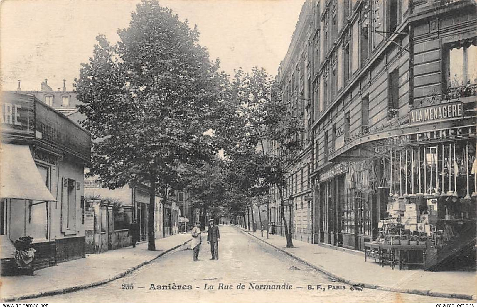 Asnières Sur Seine       92         La Rue De Normandie . Magasin  A La Ménagère   N° 235   (voir Scan) - Asnieres Sur Seine