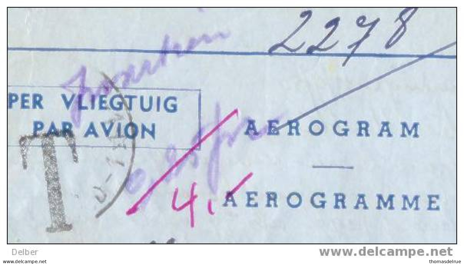 Gt956: N°5 : II: NF: E POPERINGE E >> Leopoldsville I + Getakseerd + Gewijzigd - Aerograms