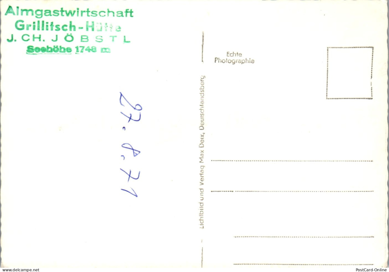 46734 - Steiermark - Koralpe , Grillitschhütte , Grillitsch Hütte , J. Ch. Jöbstl - Nicht Gelaufen  - Deutschlandsberg