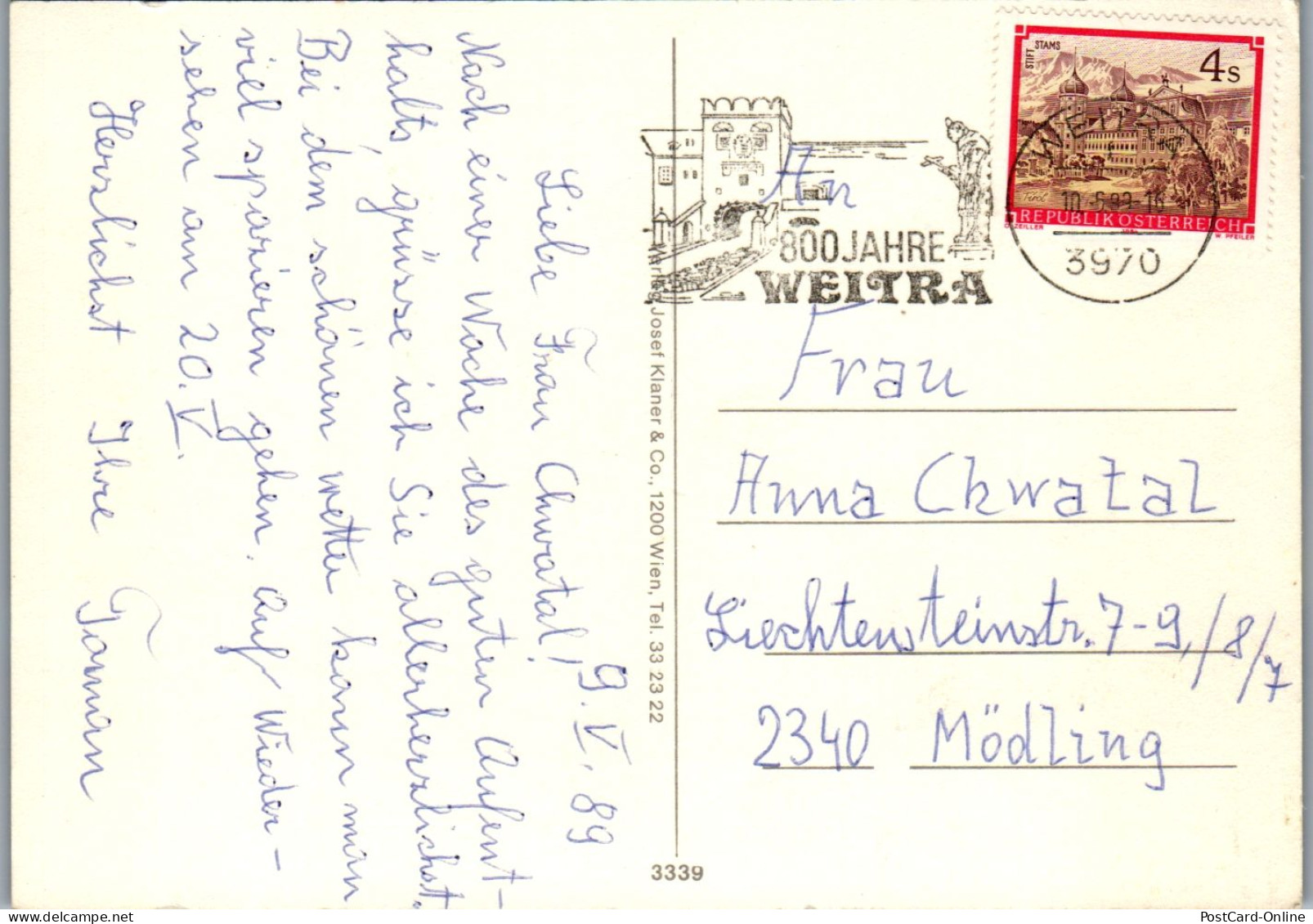 47154 - Niederösterreich - Weitra , Kuenringerstadt Im Waldviertel , Mehrbildkarte - Gelaufen 1989 - Weitra