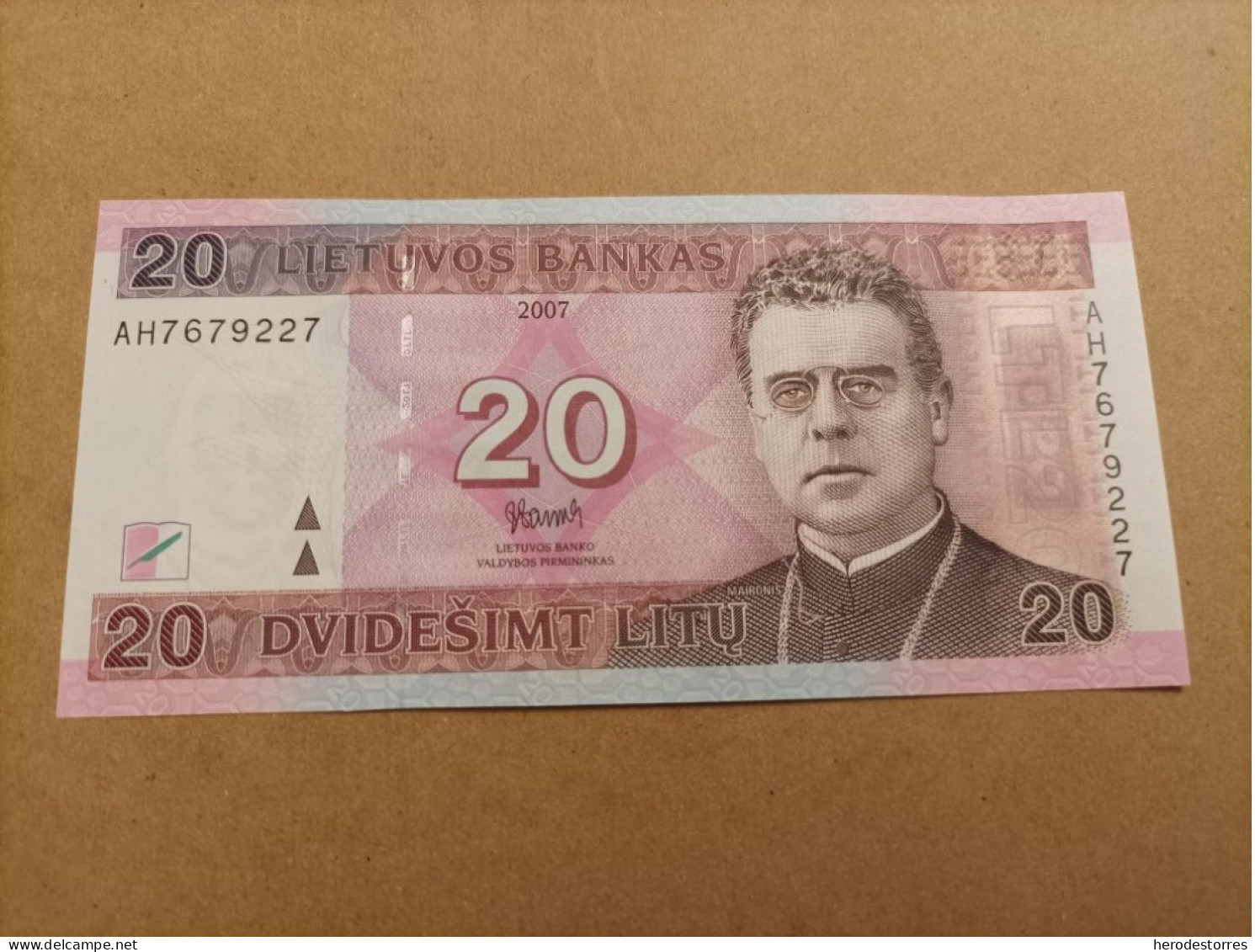 Billete De Lituania De 20 Litas, Año 2007, UNC - Lithuania